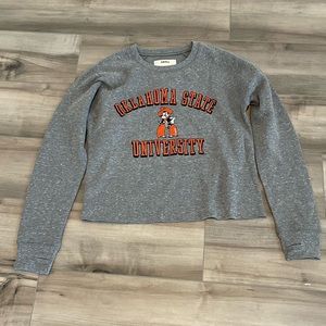 Oklahoma State University Cowboys womens long sleeve sweatshirt grey and orange